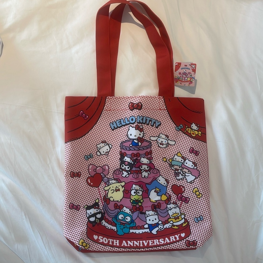 Hello Kitty 50th anniversary canvas tote bag